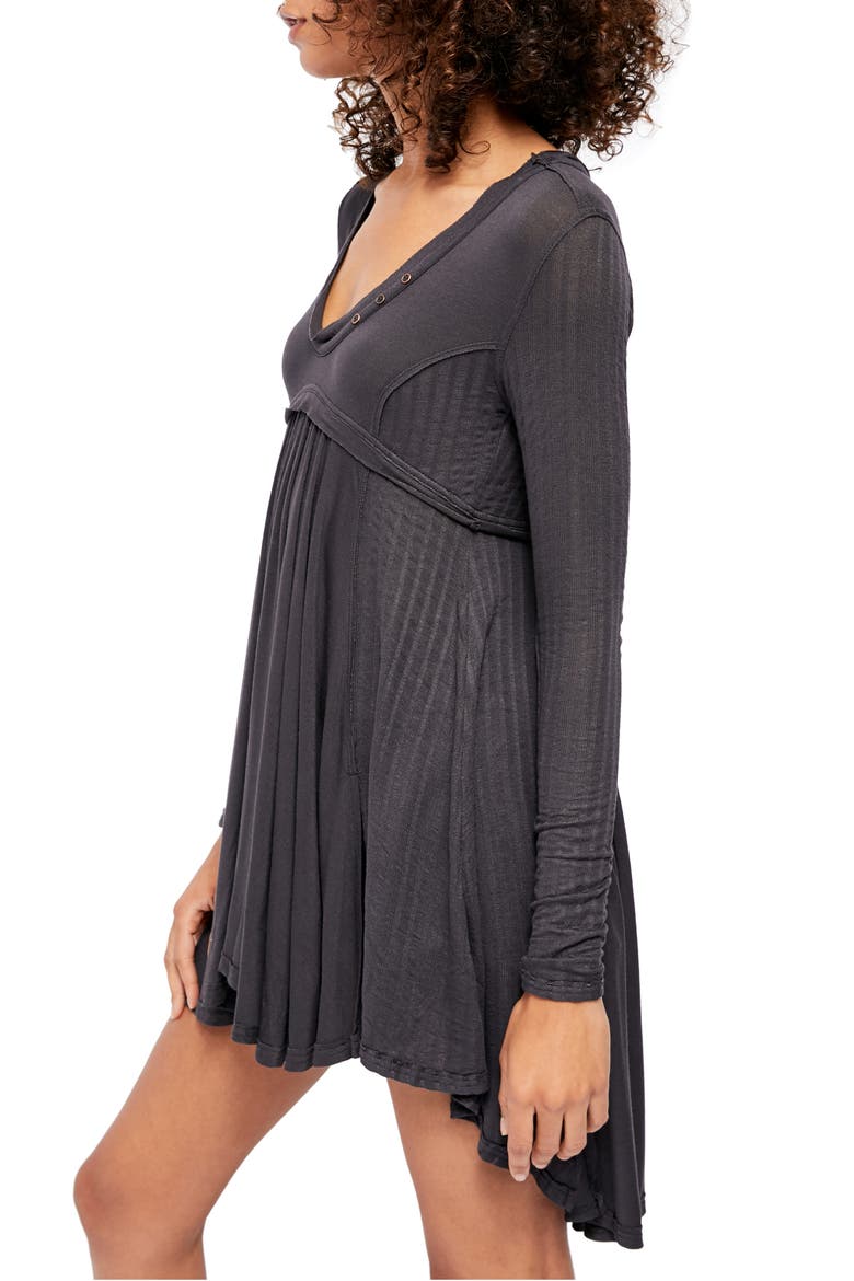 Birdie Henley Tunic Top, Alternate, color, BLACK