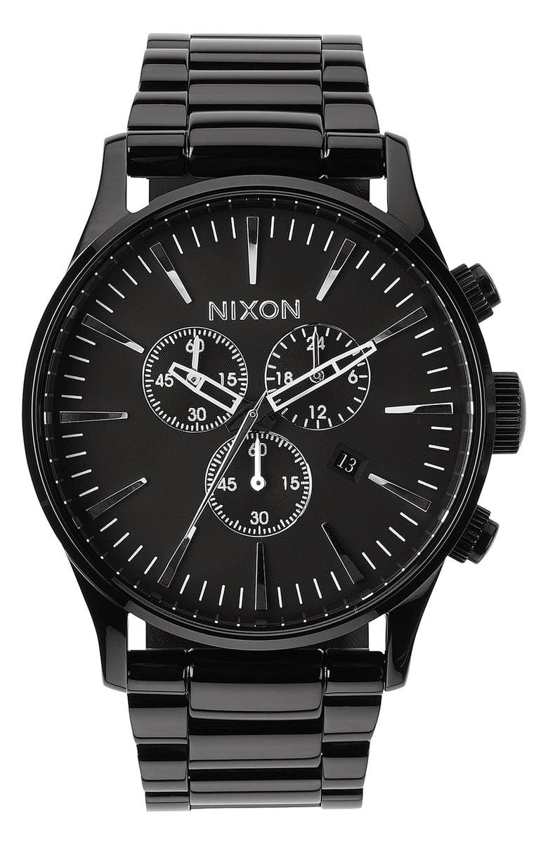 Nixon 'The Sentry' Chronograph Bracelet Watch, 42mm, Main, color,