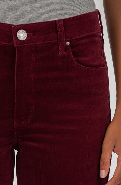 Kut From The Kloth Ana Fab Ab High Waist Corduroy Flare Jeans In Burgundy