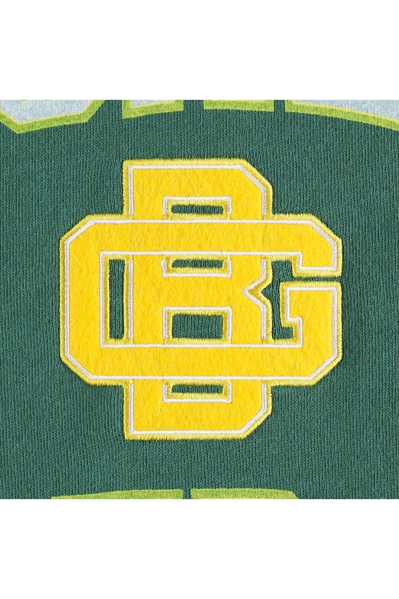 Men's Mitchell & Ness Green Green Bay Packers Washed Short Sleeve Pullover Hoodie, Alternate, color, Green