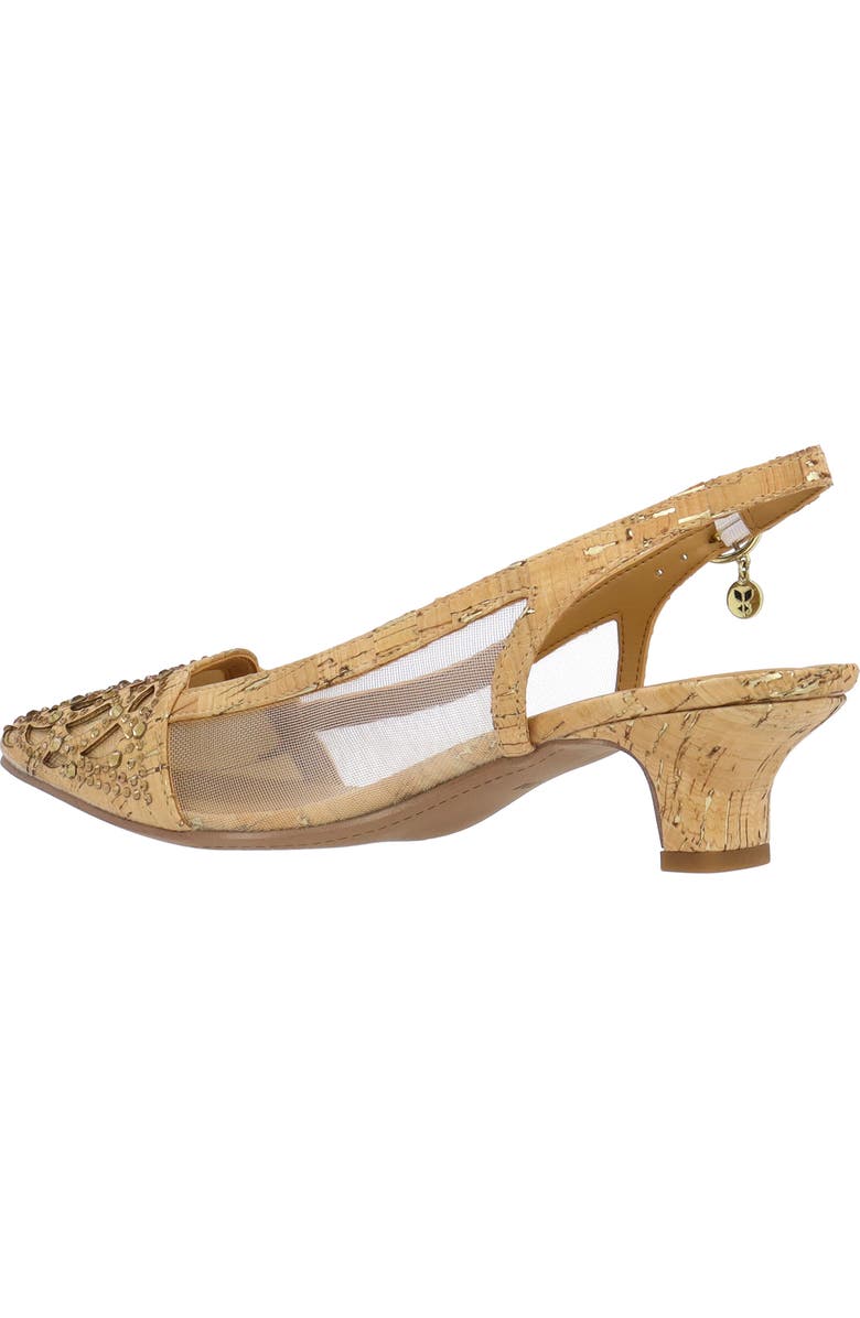 J. Reneé Elsinora Mesh Embellished Slingback Pump, Alternate, color, Natural/ Gold