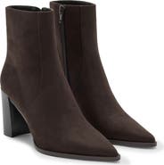 MANGO Pointed Toe Faux Leather Ankle Boot