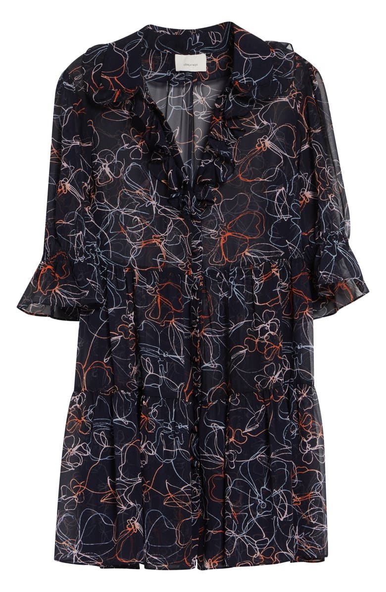 Cinq à Sept Reanna Malva Floral Print Minidress, Alternate, color, Navy Multi