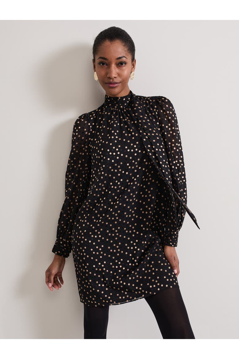 Mabel Swing Mini Dress, Main, color, Black