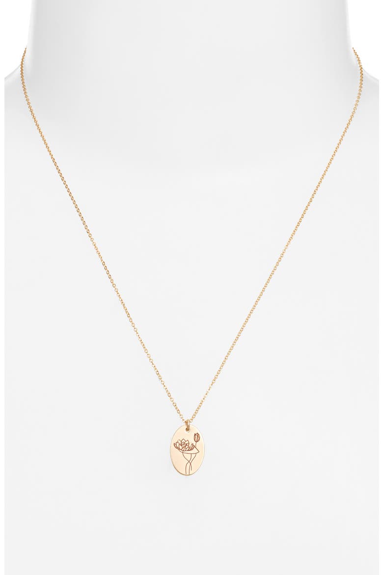Louise Birth Flower Necklace, Alternate, color, GOLD / JULY