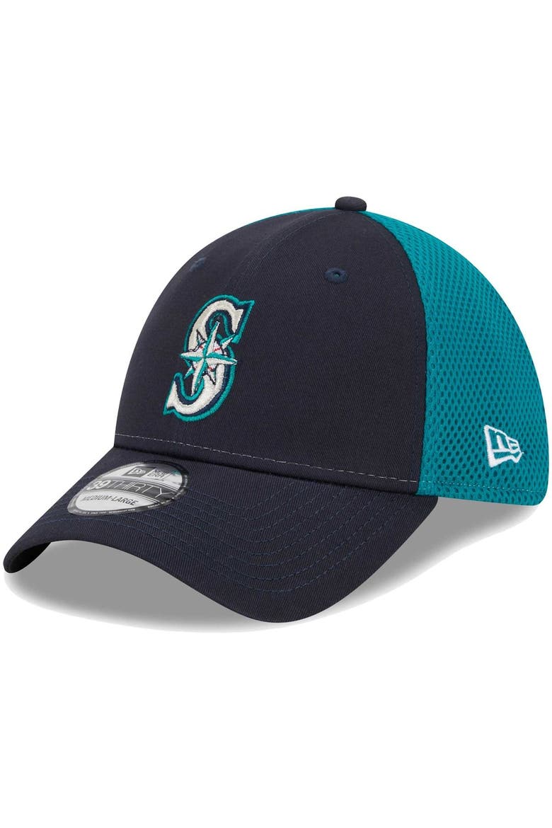 Men's New Era Navy Seattle Mariners Team Neo 39THIRTY Flex Hat, Main, color, Navy