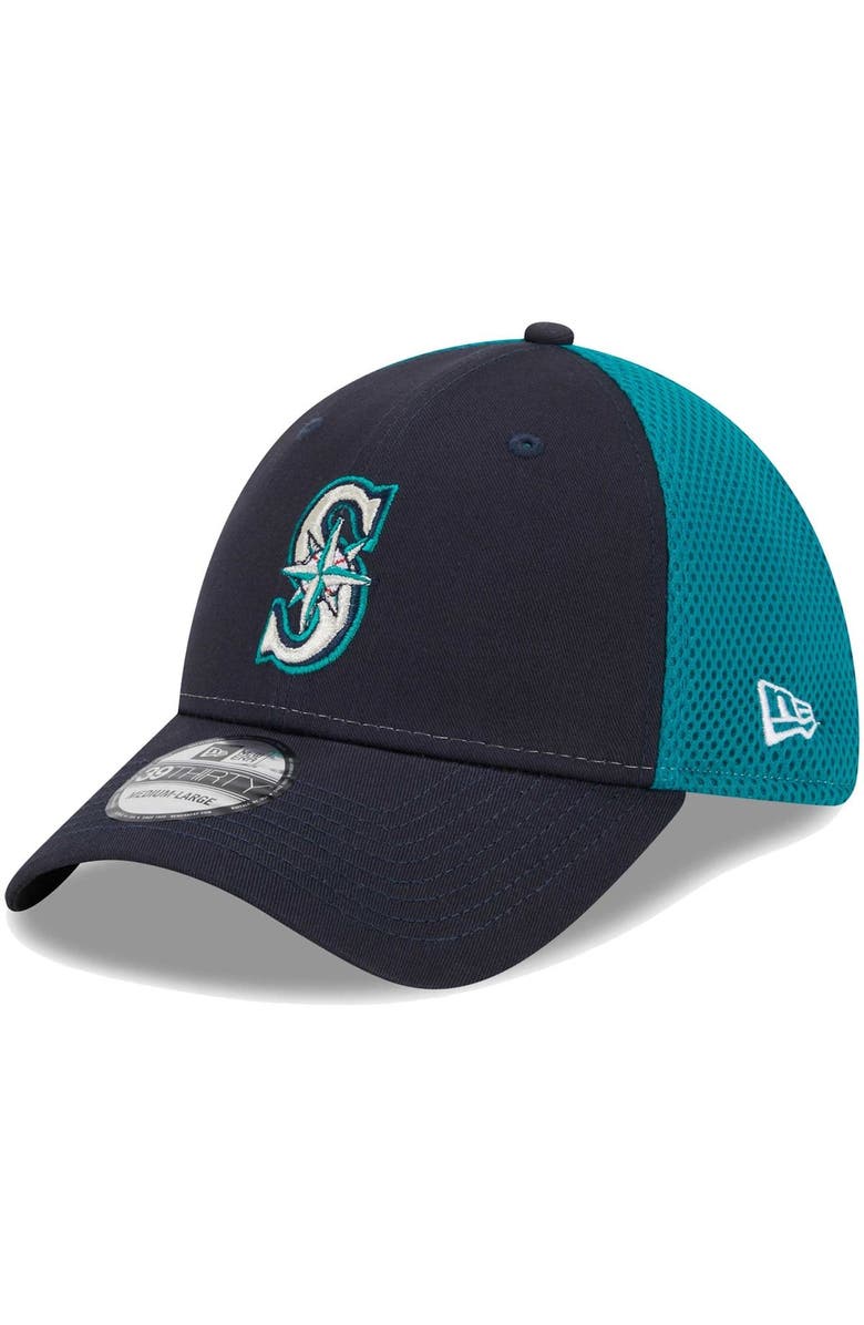 New Era Men's New Era Navy Seattle Mariners Team Neo 39THIRTY Flex Hat, Main, color, 