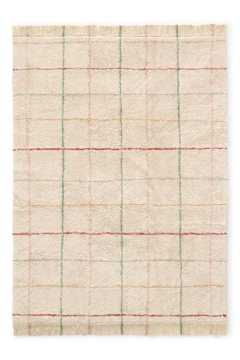 Color Lines Cotton Blend Washable Play Rug, Main, color, NATURAL