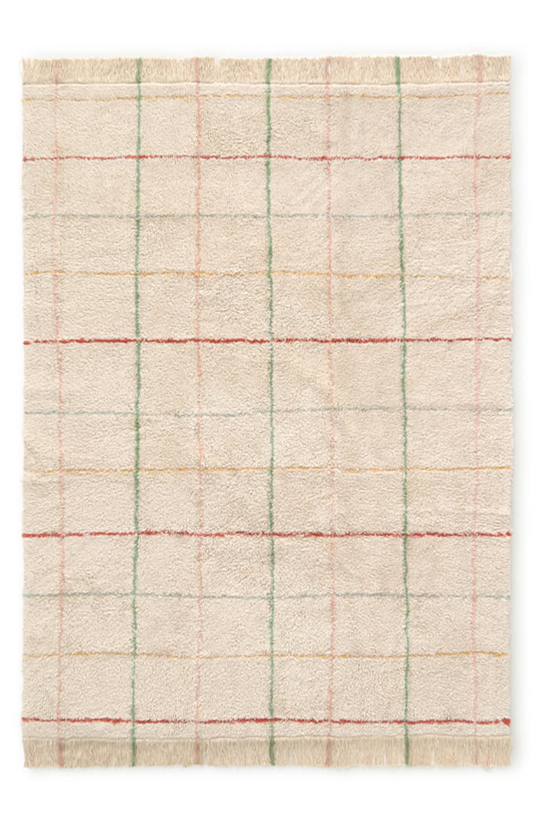 Lorena Canals Color Lines Cotton Blend Washable Play Rug, Main, color, Natural