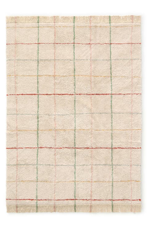 Color Lines Cotton Blend Washable Play Rug