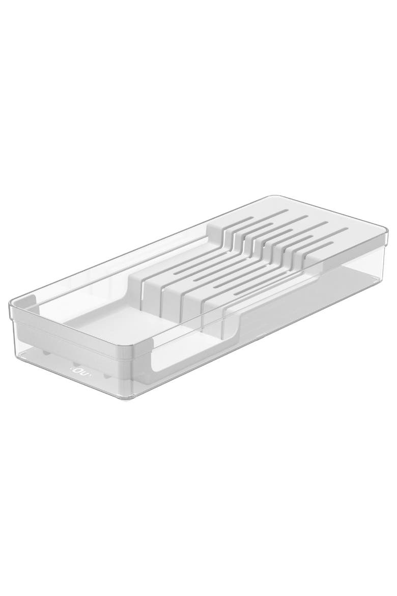 Compact Modular In Drawer Knife Organizer Tray, Main, color, White