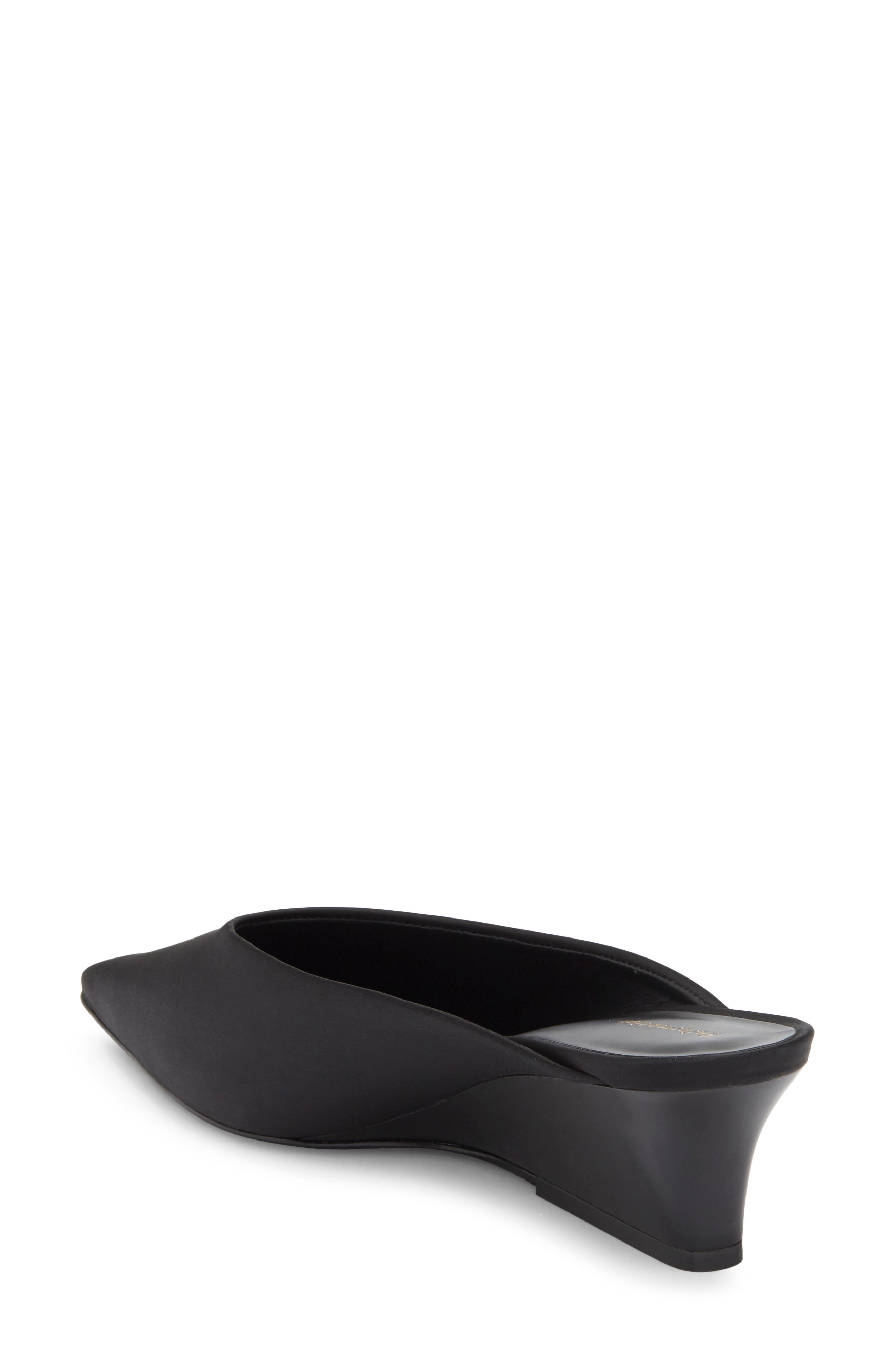 Marilyn Wedge Mule, Alternate, color, BLACK SATIN