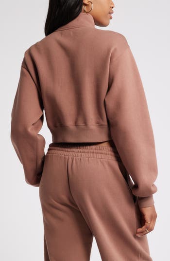 Crop Zip Fleece Hoodie