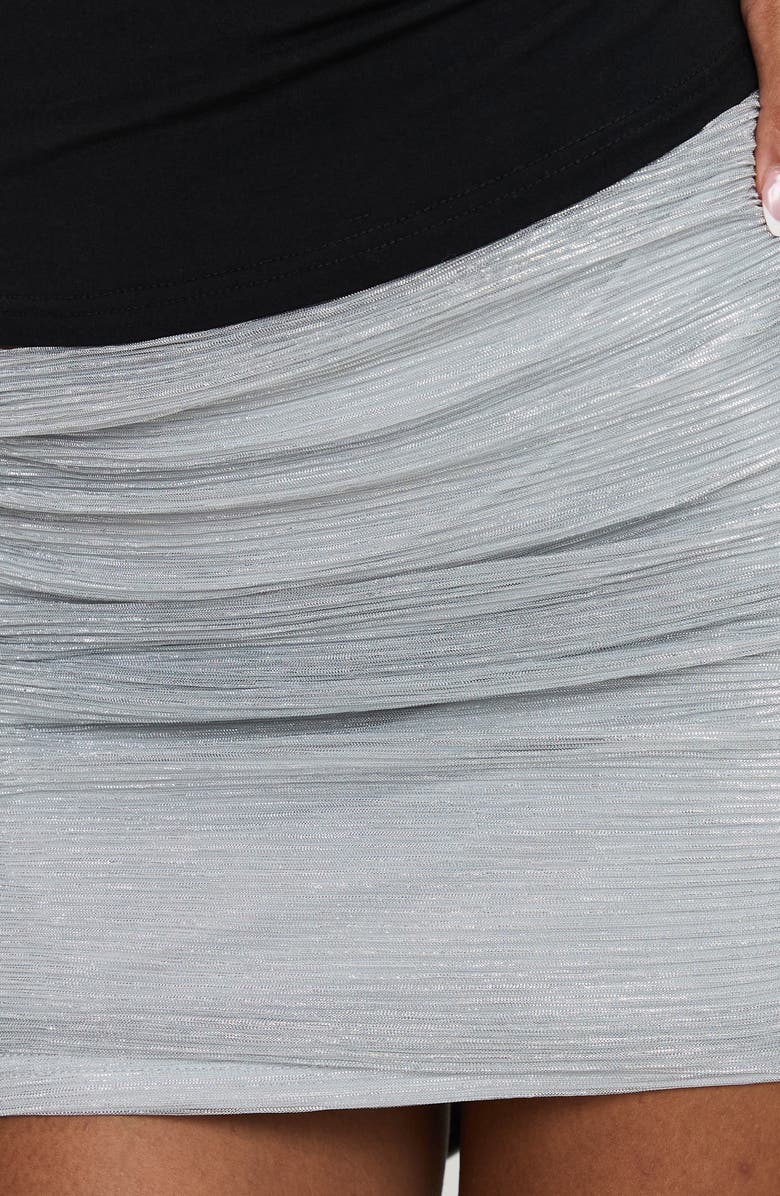 Princess Polly Metallic Knit Miniskirt, Alternate, color,