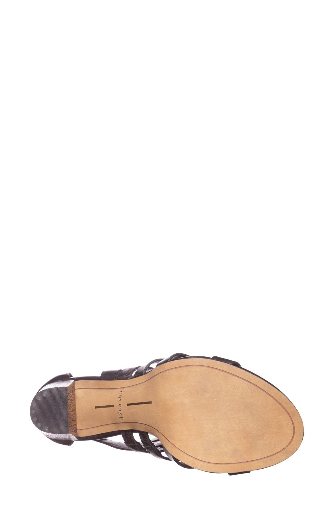 'Nolin' Leather Sandal, Alternate, color, BLACK
