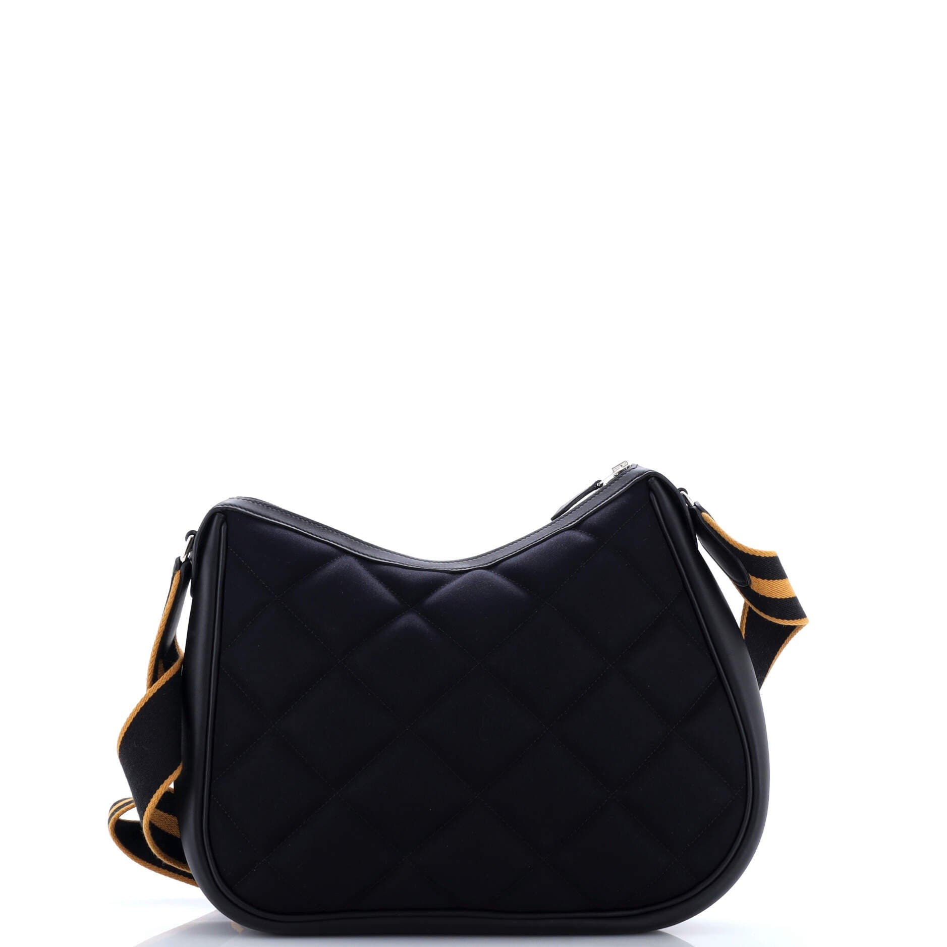 Pre-Owned Hermes Horseback Shoulder Bag Woolycot Canvas and Leather, Alternate, color, Bleu Nuit