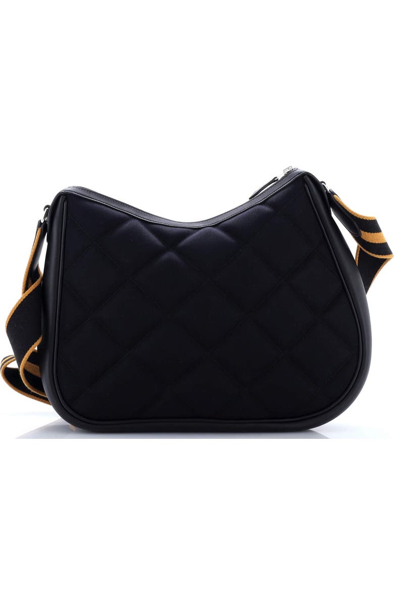 Pre-Owned Hermes Horseback Shoulder Bag Woolycot Canvas and Leather, Alternate, color, Bleu Nuit