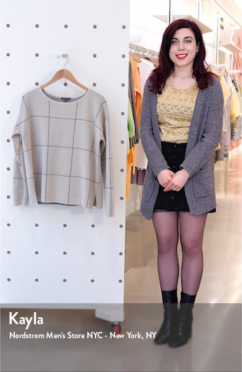 Windowpane Check Merino Wool Sweater, sales video thumbnail