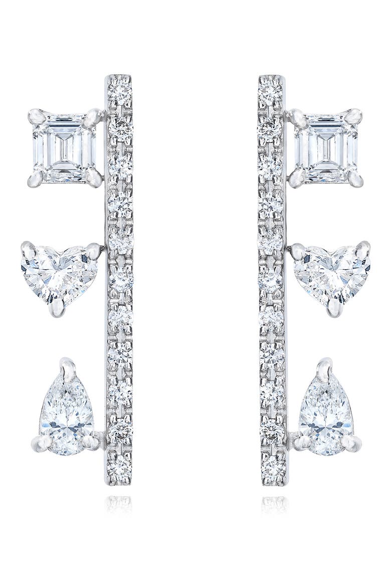 Diamond Bar Drop Earrings, Main, color, 18K WG