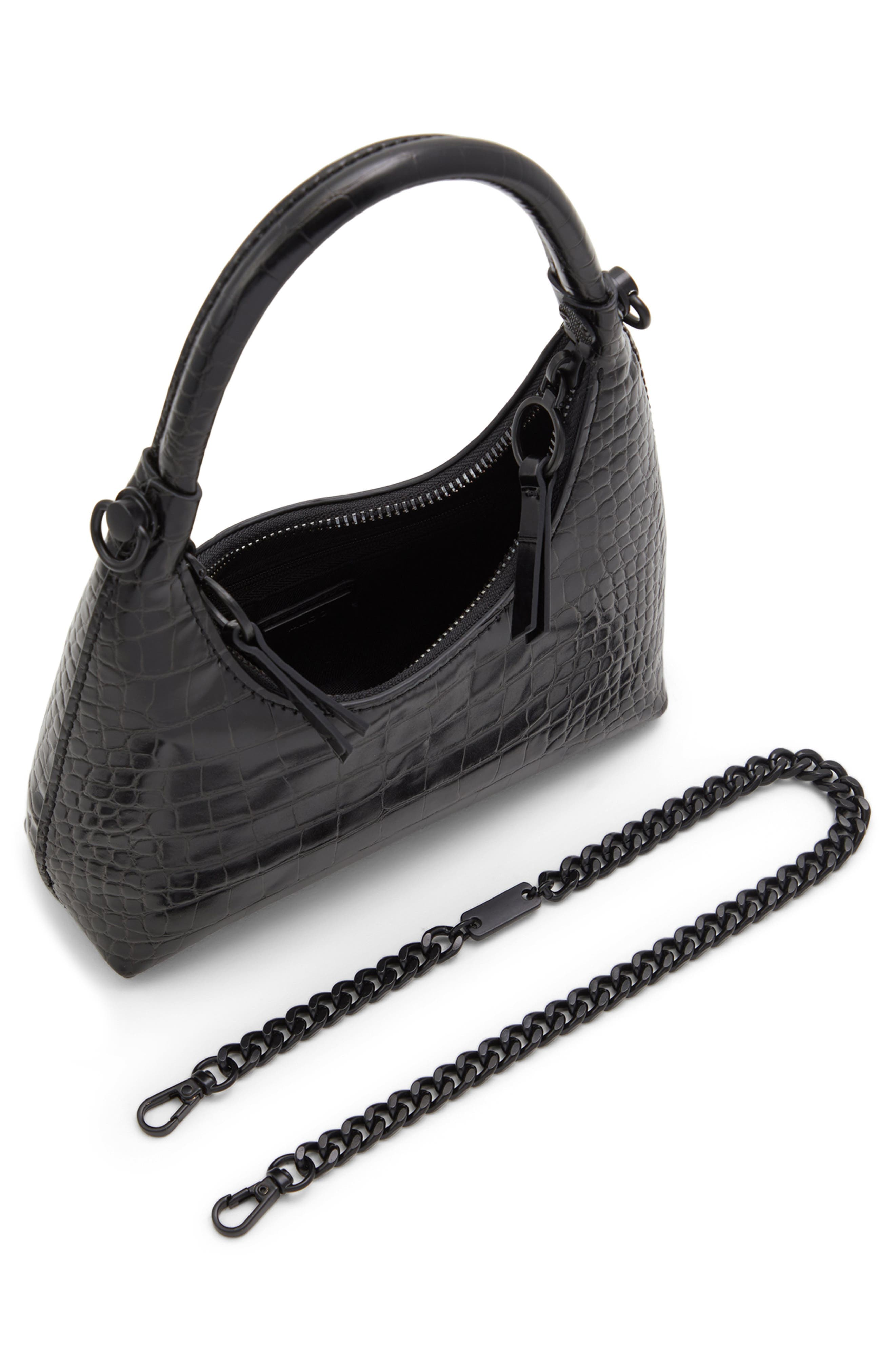 ALDO Yvanax Croc Embossed Faux Leather Top Handle Bag, Alternate, color, 