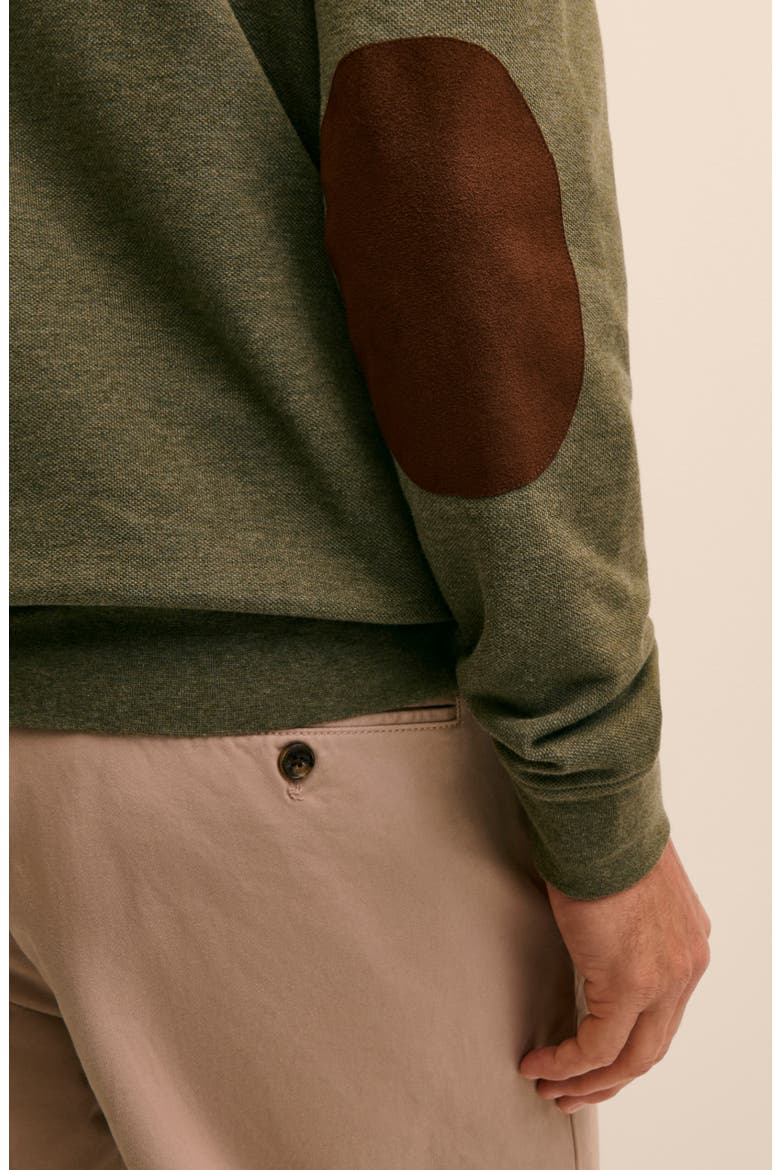 Piqué Half-Zip Pullover, Alternate, color, GREEN/ NAVY