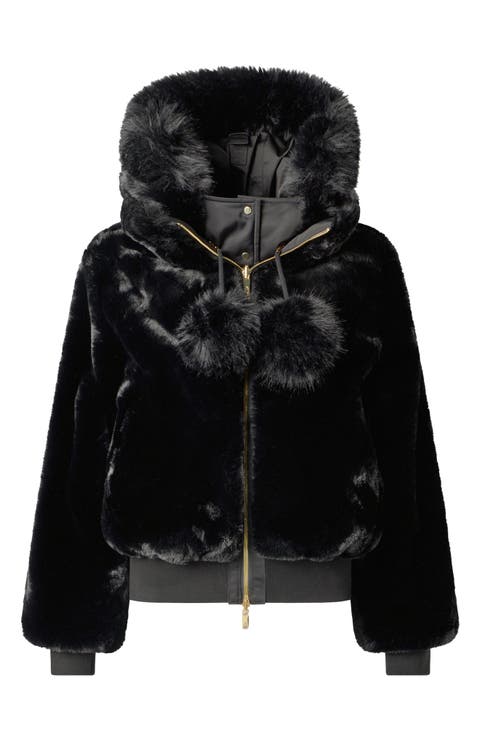 Luxe Satin Reversible Faux Fur Bomber Jacket