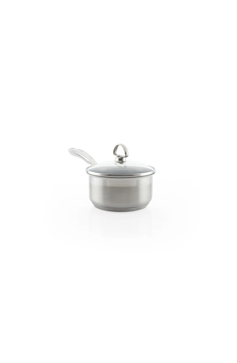 CHANTAL Induction 21 Steel 1 qt. Saucepan w/ Ceramic Coating and Glass Lid, Alternate, color, Silver