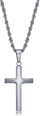 BLACKJACK Men's Stainless Steel Cross Pendant Necklace
