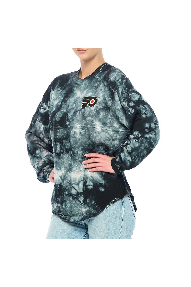 Women's Fanatics Branded Black Philadelphia Flyers Crystal-Dye Long Sleeve T-Shirt, Alternate, color, Black