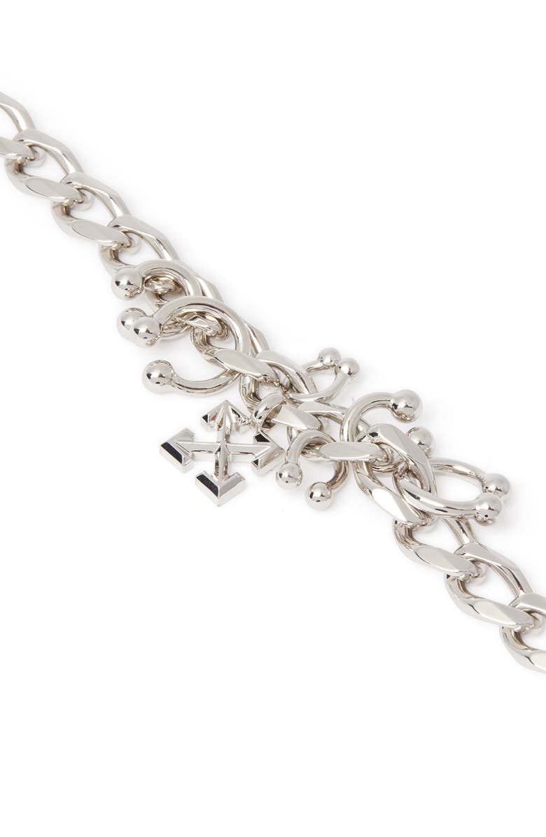 OFF WHITE Women's Piercing Arrow Chain Bracelet, Alternate, color,