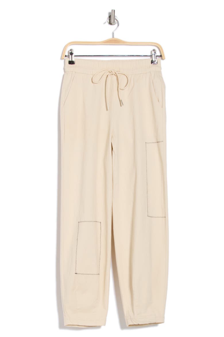 Stitch Detail Stretch Cotton Pants, Alternate, color, KHAKI
