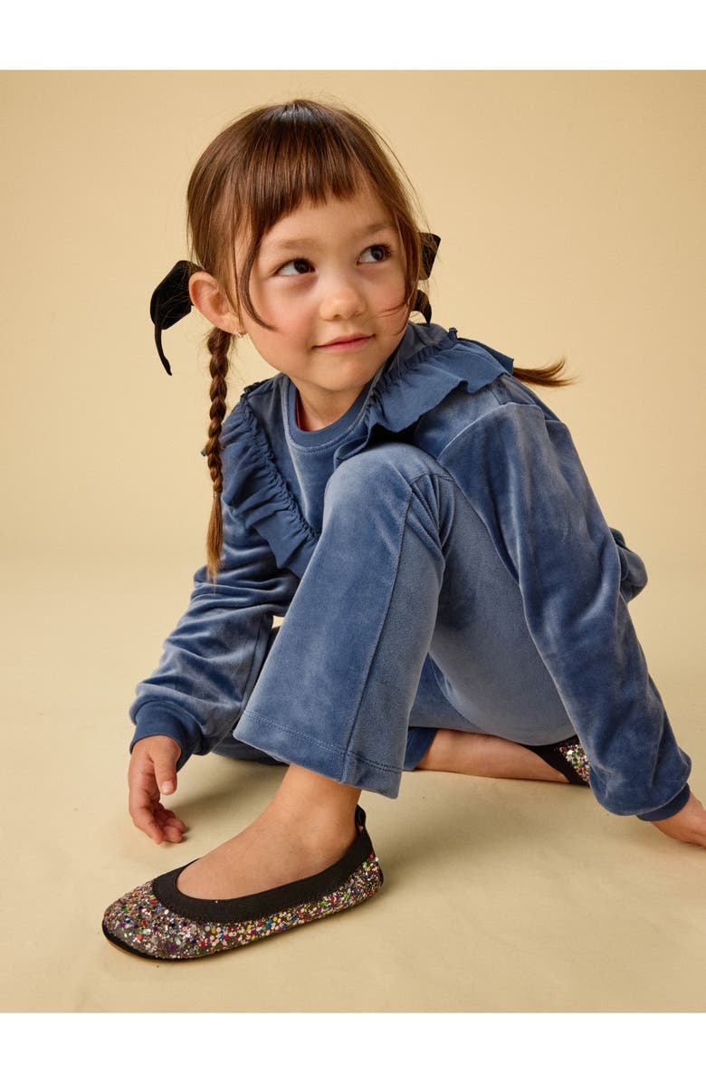 Tea Collection Very Velour Flare Pants, Alternate, color, Naval Blue