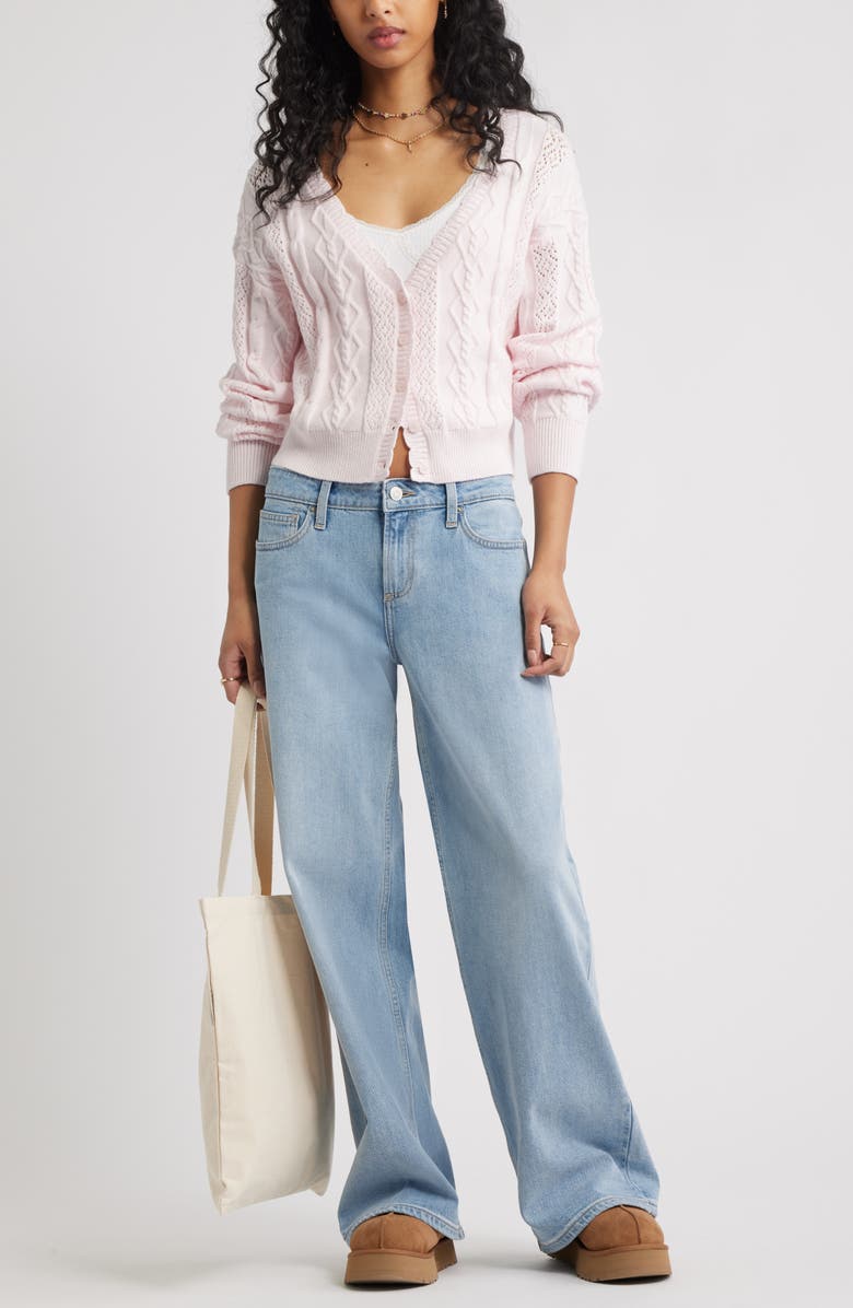 BP. Mixed Stitch Cardigan, Alternate, color, Pink Primrose