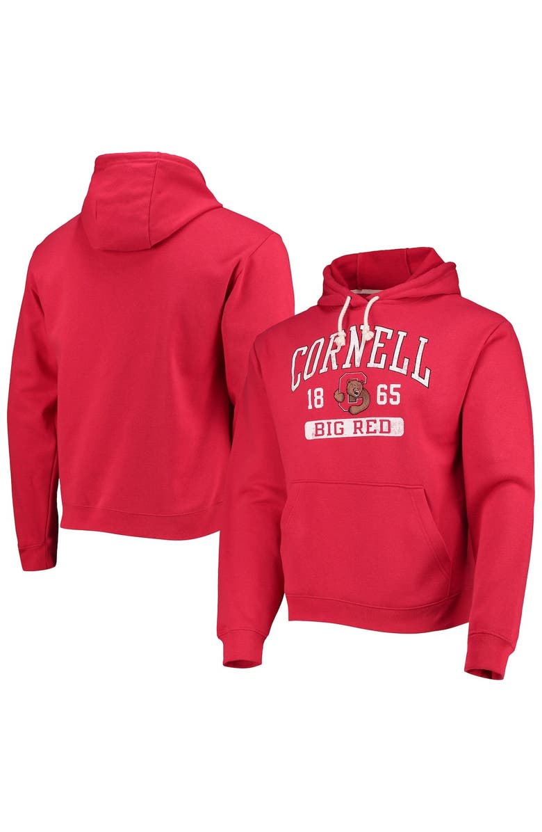 LEAGUE COLLEGIATE WEAR Men's League Collegiate Wear Red Cornell Big Red Volume Up Essential Fleece Pullover Hoodie, Main, color, 