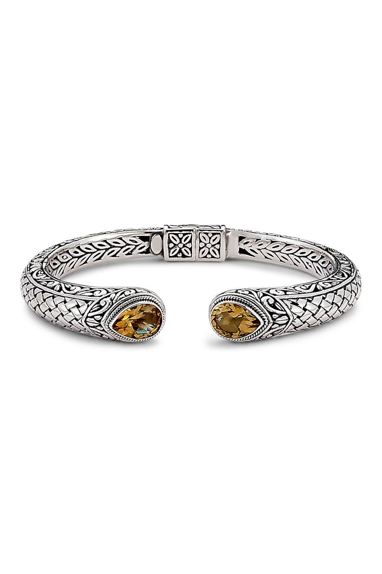 Sterling Silver Citrine Hinged Bangle Bracelet, Main, color, CITRINE