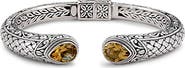 SAMUEL B. Sterling Silver Citrine Hinged Bangle Bracelet