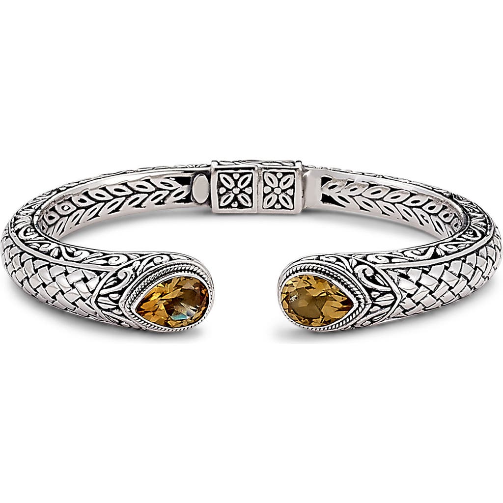 Samuel B. Silver 3.50 Ct. Tw. Citrine Woven Bangle Bracelet In Citrine