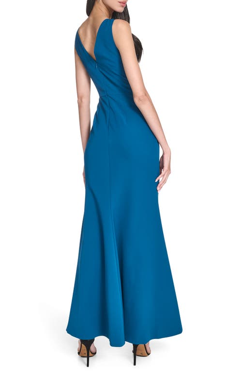 Eliza J Laguna Ruffle Mermaid Gown In Blue