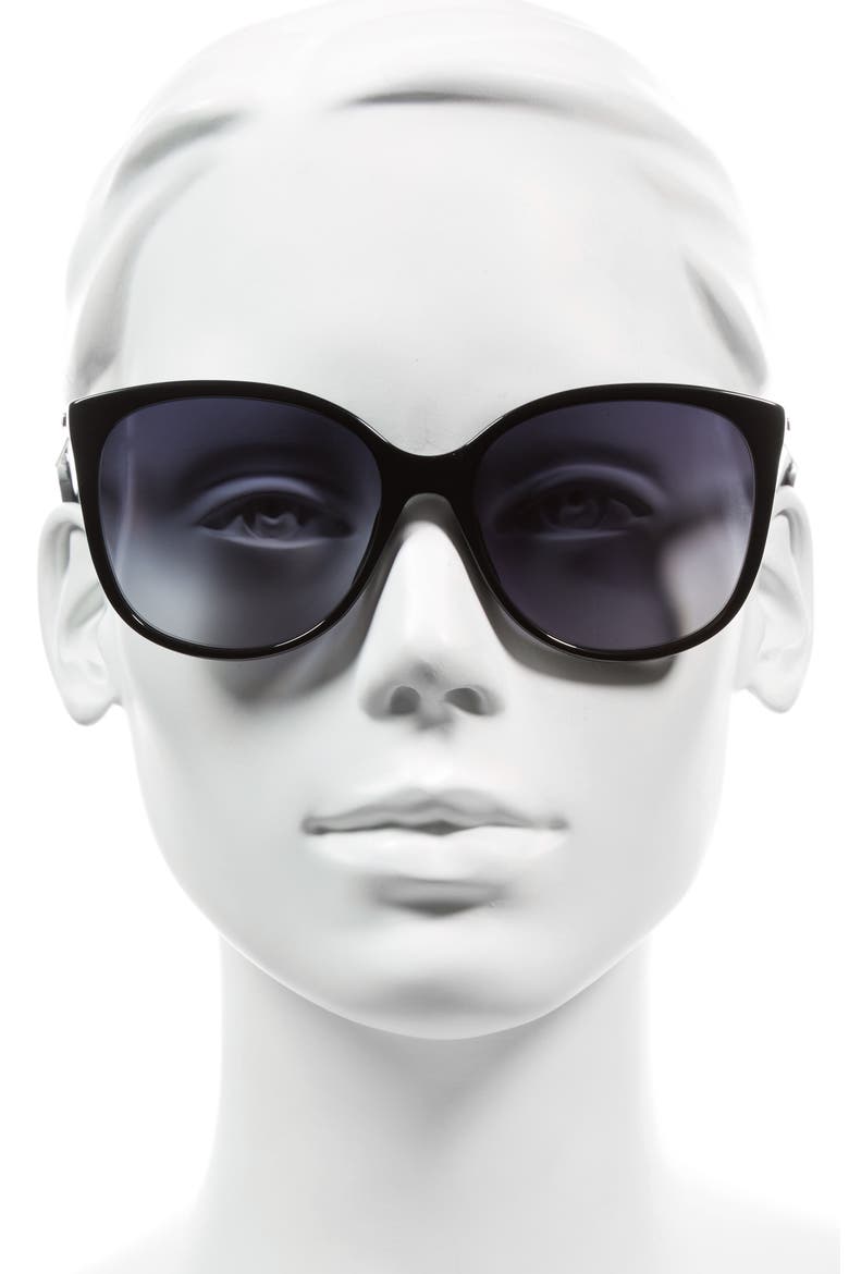 The Marc Jacobs 56mm Gradient Lens Butterfly Sunglasses, Alternate, color, Z/DNUBLACK