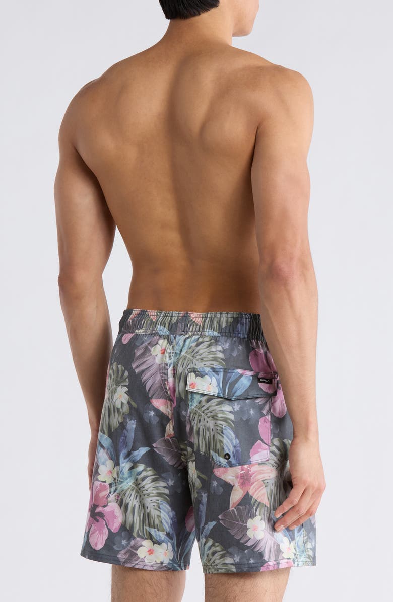 RVCA Men's Barnes Swim Trunks, Alternate, color, Black Multi