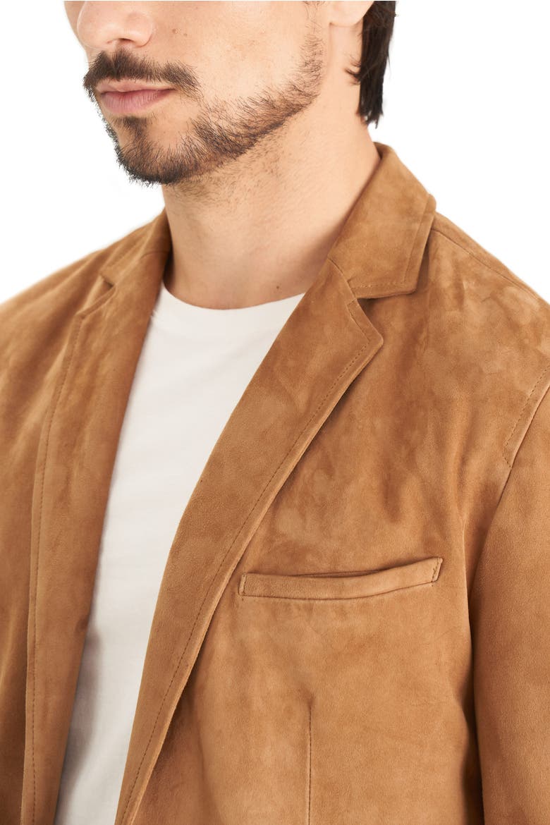 Men's Semi Fitted Niger Suede Blazer, Alternate, color, Honey