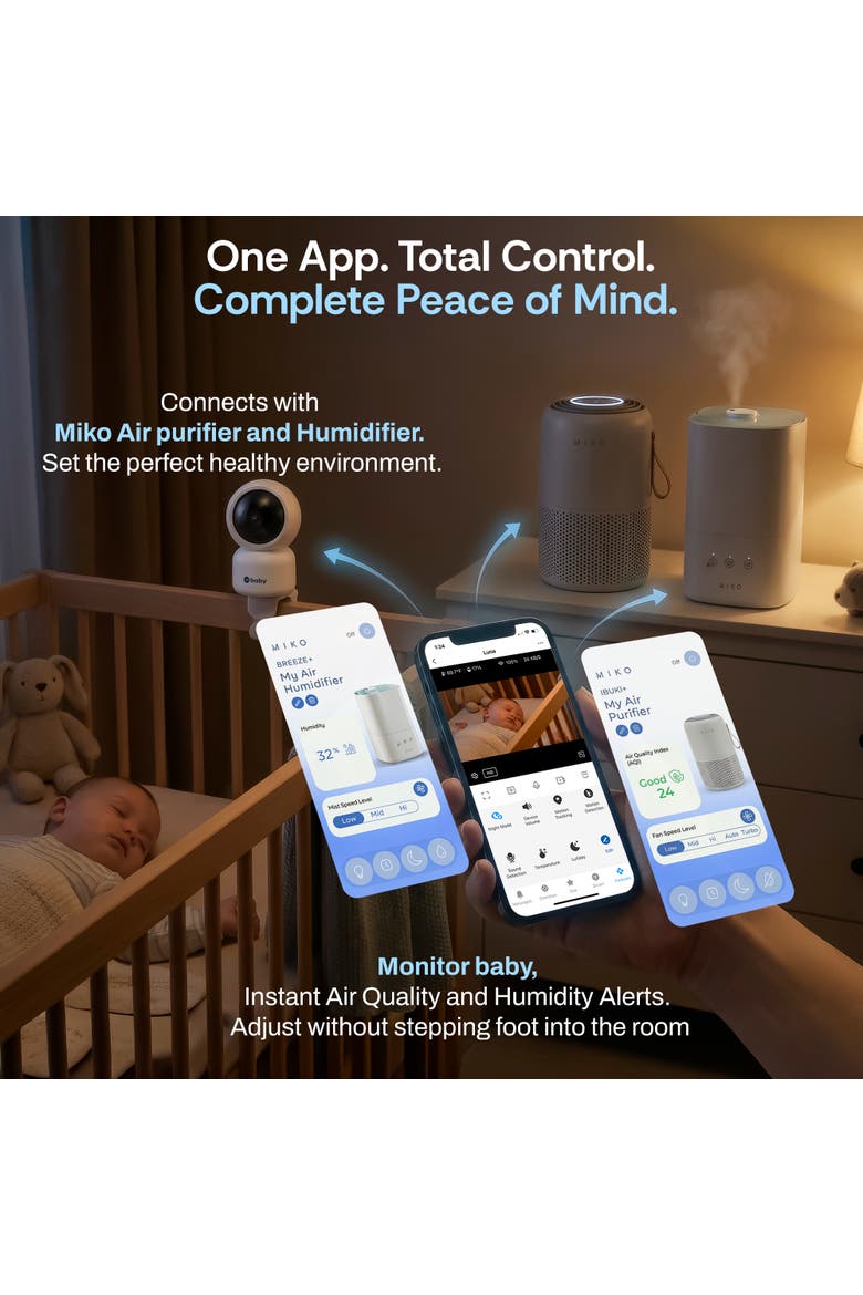 Luna Baby Camera - 2K HD Smart Monitor with Cry & Temperature Detection, Alternate, color, White