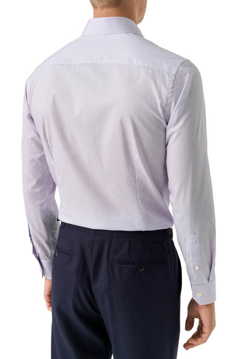 Slim Fit Geometric Pattern Cotton Dress Shirt, Alternate, color, LIGHT PURPLE