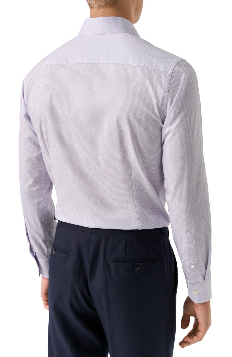 Eton Slim Fit Geometric Pattern Cotton Dress Shirt, Alternate, color, Light Purple