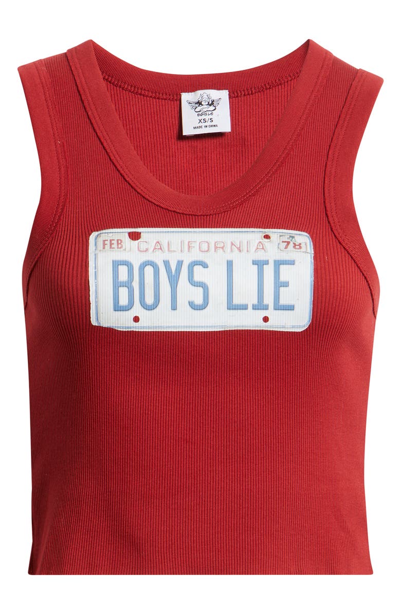 BOYS LIE Drivers License Randy Rib Tank, Alternate, color, Red