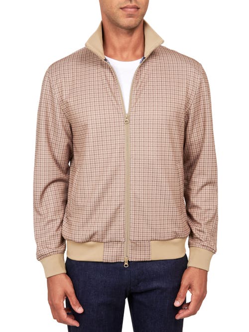 Construct Houndstooth Track Jacket In Khaki