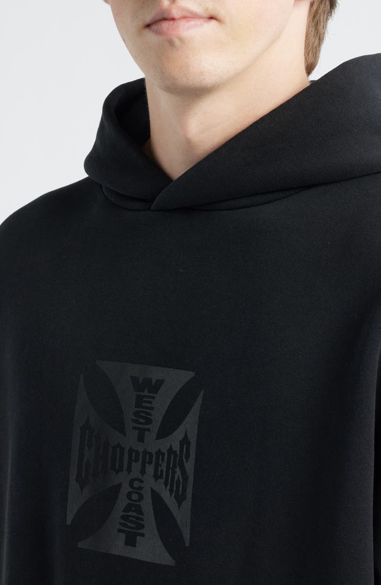 ID Supply Co West Coast Choppers Cotton Graphic Hoodie, Alternate, color, Washed Black