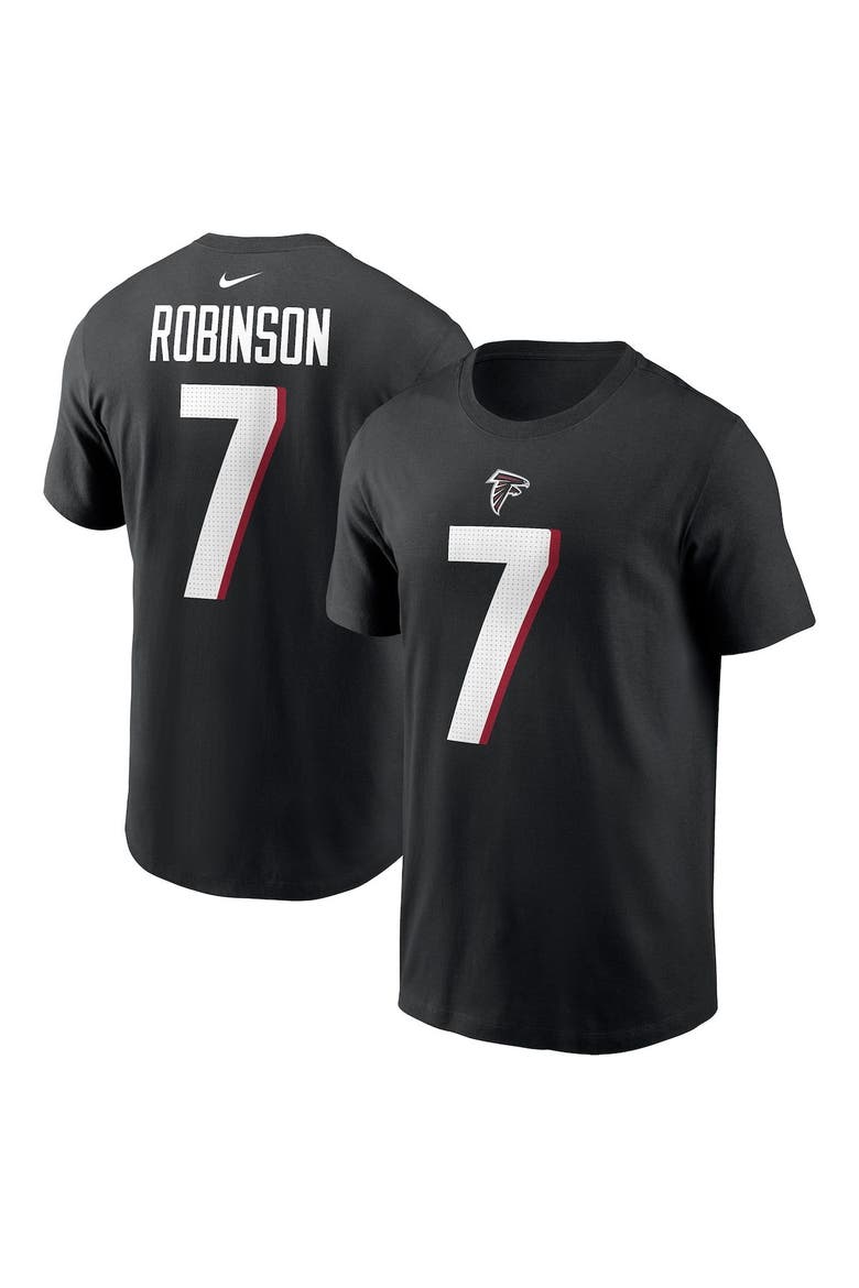 Men's Nike Bijan Robinson Black Atlanta Falcons 2023 NFL Draft First Round Pick Player Name & Number T-Shirt, Main, color, Black