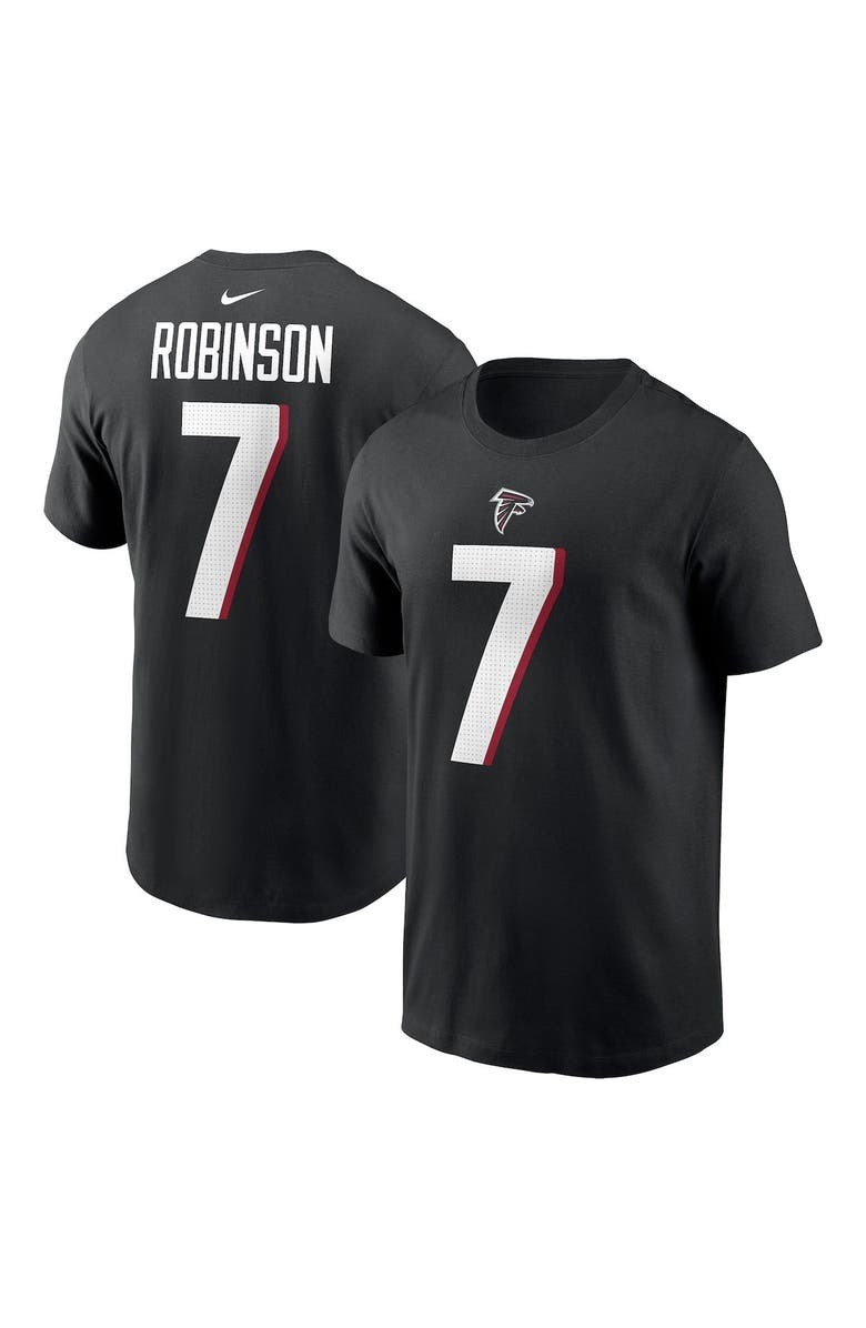 Nike Men's Nike Bijan Robinson Black Atlanta Falcons 2023 NFL Draft First Round Pick Player Name & Number T-Shirt, Main, color, Black