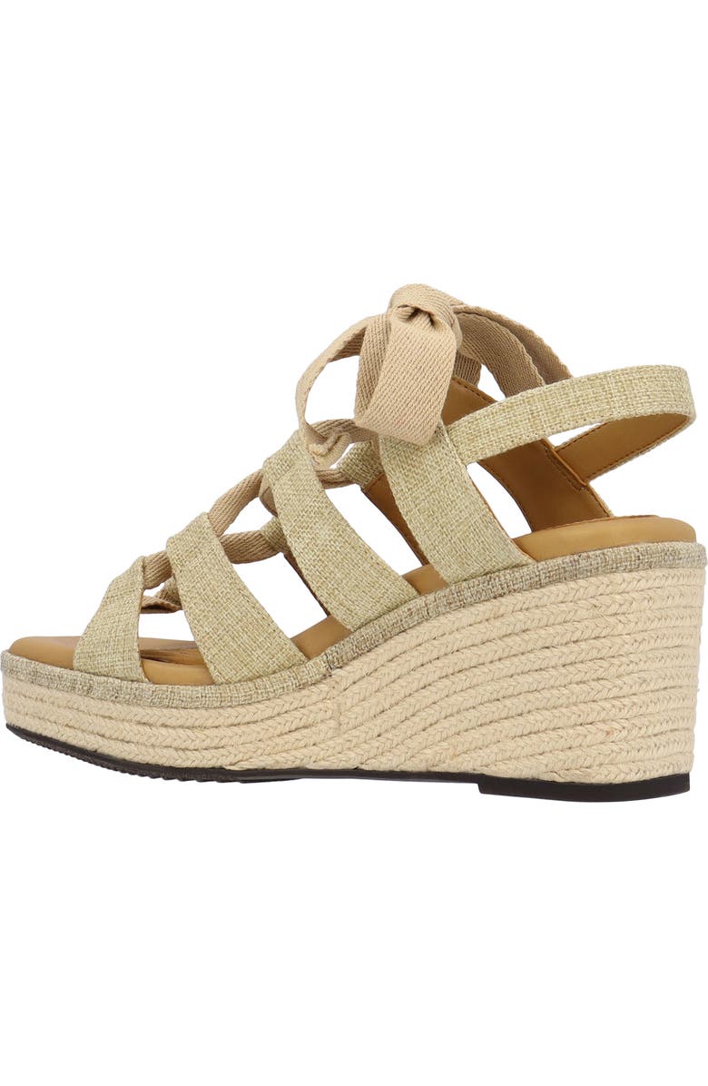 J. Reneé Garlynn Lace-Up Platform Wedge Sandal - Wide Width Available, Alternate, color, Tan